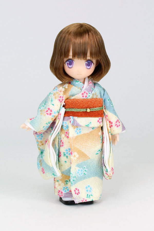 【现货】obitsu 日本正品 代理 ob11 振袖和服 水蓝色 黏土娃可穿服装